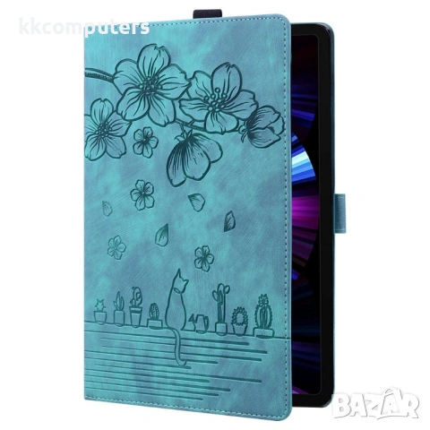 Xiaomi Redmi Pad 2 SE/Pad 2 9.7" калъф – PU кожа, цветя/котка, слотове, подставка, протектор, 4 цвят, снимка 6 - Калъфи, кейсове - 54627343