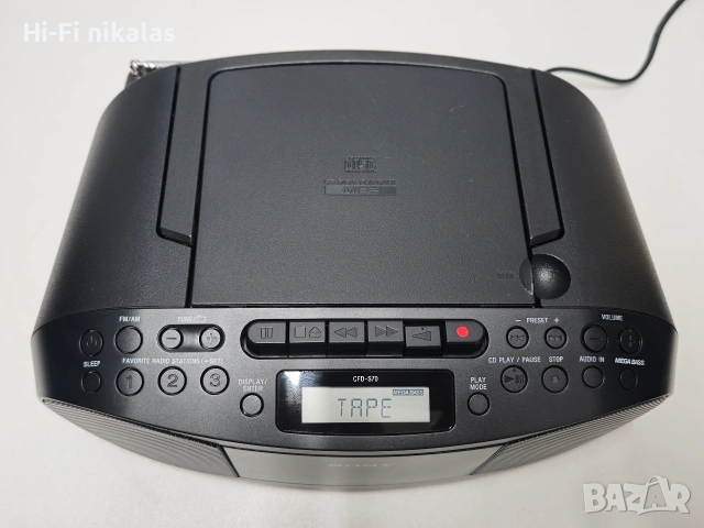 FM стерео радио касетофон CD плейър SONY CFD-S70 , снимка 2 - Радиокасетофони, транзистори - 54776620