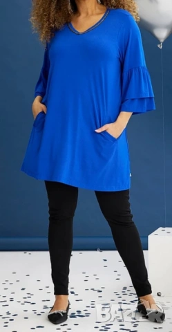 Макси трикотажна туника с джобове , снимка 2 - Туники - 54003954