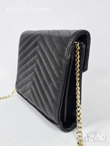 Елегантна Дамска Чанта Saint Laurent (YSL) - Black & Gold, снимка 3 - Чанти - 54330121