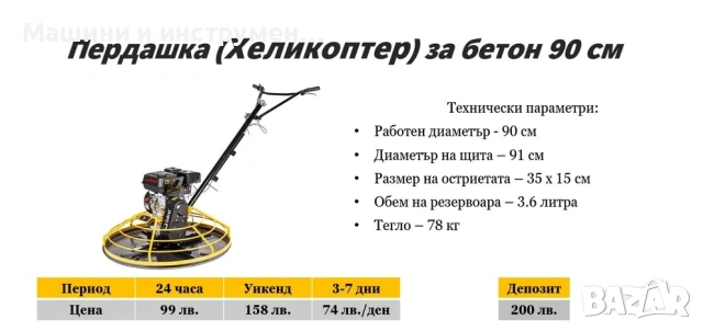 Пердашка(Хеликоптер) за бетон под наем