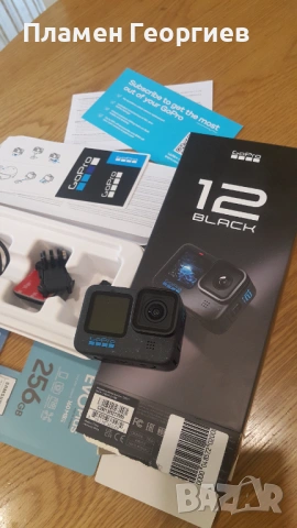 Чисто нова екшън камера GOPRO Black 12 с гаранция 2 години и CD карта 256 Самсунг 