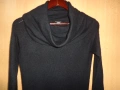 Черен пуловер DKNY Donna Karan с яка. микс от вълна и ангора, размер S , снимка 1