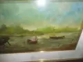 Антикварна маслена картина италиански автор, снимка 4