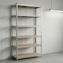 Професионален метален стелаж HÖGLER 222x110x50 см – 6 Рафта, до 1050 кг, регулируема височина, снимка 3