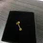 Златна обеца 14K с прозрачен камък – 0.25 г, снимка 3