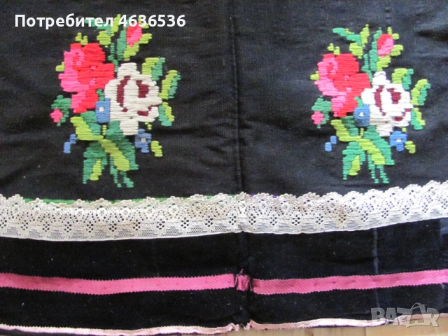 19век вълнена престилка за носия , 75х58см., снимка 2 - Антикварни и старинни предмети - 54040248