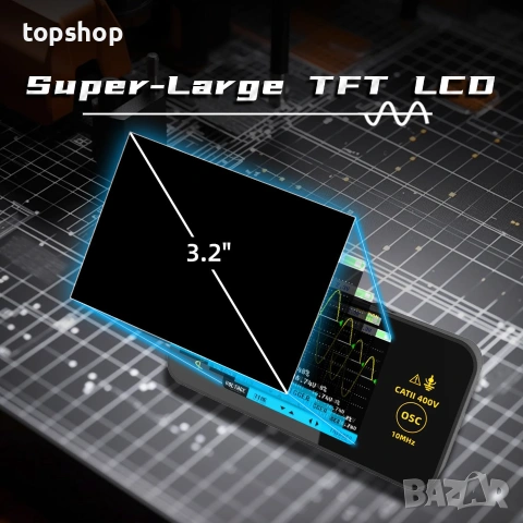 Чисто нов Джобен Дигитален Осцилоскоп BSIDE OT3 10MHz – Преносим и акумулаторен (За автодиагностика , снимка 4 - Друга електроника - 55091328