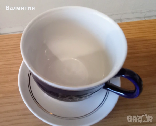 Лот от 4 руски порцеланови чаши за чай в кобалтово син цвят, снимка 4 - Чаши - 54100920