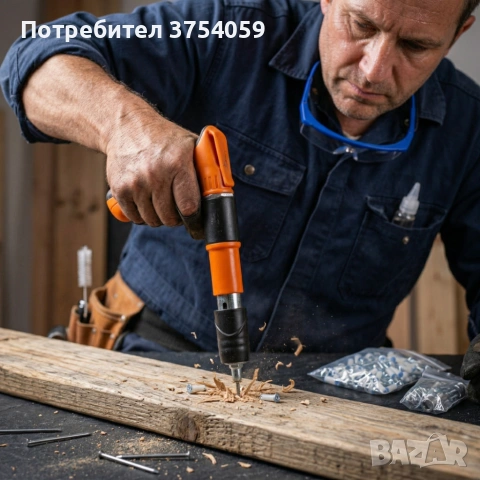 Професионален пистолет за забиване на пирони + 50 броя пирона, снимка 2 - Други инструменти - 55160332