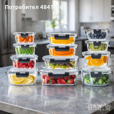 Комплект от 12 стъклени кутии за храна Termoli - дълготрайна свежест на храната, снимка 2 - Кутии за храна - 55105089