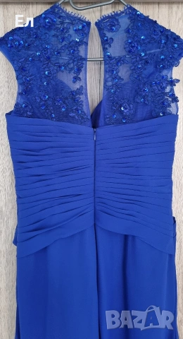 Официална дълга рокля в син цвят, снимка 3 - Рокли - 54327146