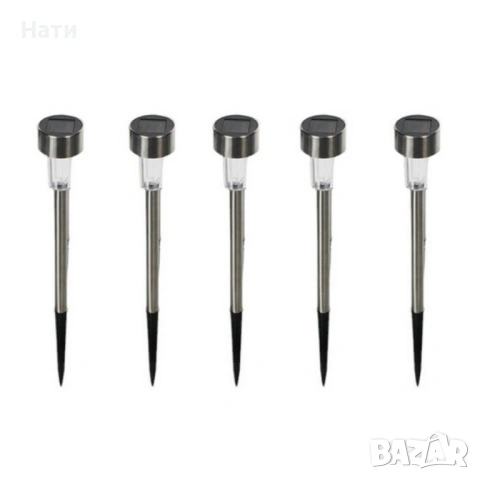 Комплект от 5 броя Led соларни лампи - автоматично включване без разход за електроенергия, снимка 2 - Соларни лампи - 54027462