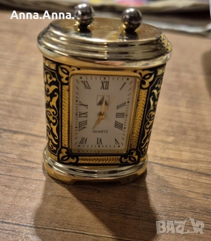 Часовник позлатен, снимка 4 - Антикварни и старинни предмети - 54945433