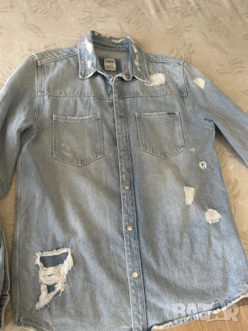 Мъжка риза ZARA (дънков плат), снимка 3 - Ризи - 55468194