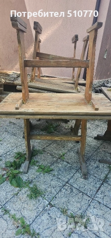 Продавам 8 броя маси(6×120см,2×100см) и 13 броя пейки., снимка 3 - Други стоки за дома - 55090209