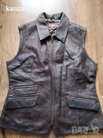 harkila leather vest - дамски кожен елек ЕСТЕСТВЕНА КОЖА 42/Л, снимка 3 - Якета - 53951746