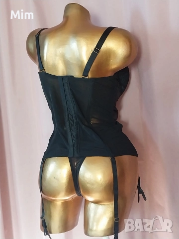BODYFLIRT 85 D Черен корсет с жартиери за чорапи , снимка 4 - Корсети, бюстиета, топове - 54694680