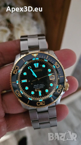 Часовник Seiko Carbon Edition mod, снимка 3 - Мъжки - 54552342