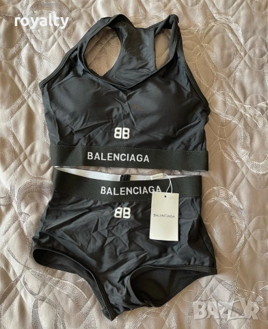 Balenciaga Нов Черен Дамски Бански Две Части 
