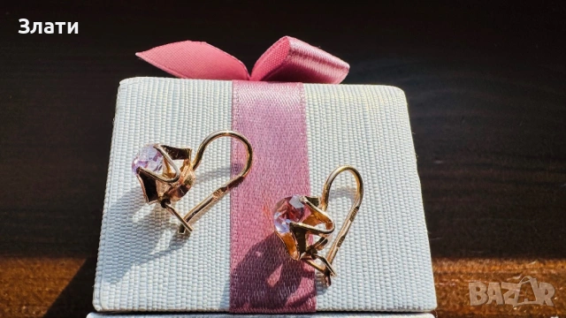 Руски златни обеци с александрит, снимка 3 - Обеци - 54143534