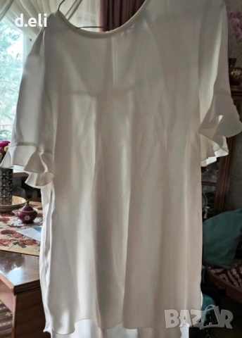 Max Mara Original Size L Бяла туника, снимка 3 - Туники - 54600324