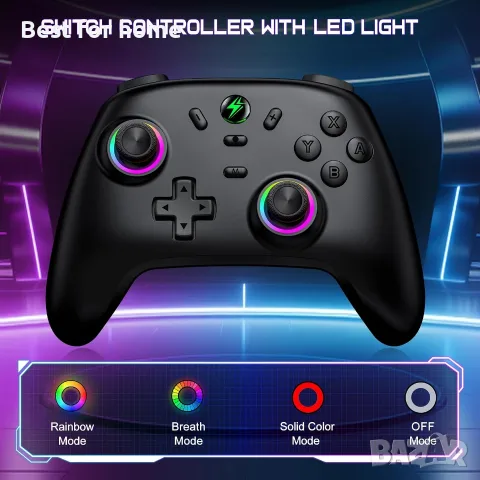 NinjaPlusOX Switch контролер за Nintendo Switch/2/Lite/OLED, безжичен джойстик Hall Joystick , снимка 6 - Джойстици и геймпадове - 55604125