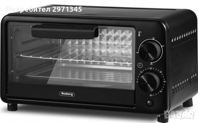 Ново!!! Мини фурна Rosberg R51441C, черна 
