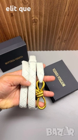 колан от естествена кожа в кутия bottega veneta 