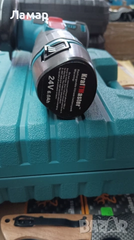Мини акумулаторен ъглошлайф шлайф с 2 батерии 24V 6Ah и 3 диска, снимка 5 - Ъглошлайфи - 54294771