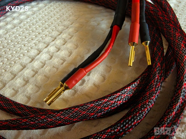 Custom Кабели за тонколони 2х3 метра – 4.0 mm² сечение (Позлатени банани), снимка 3 - Други - 54904105