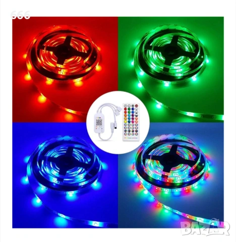 RGB LED контролер с музикална функция и дистанционно управление, снимка 2 - Друга електроника - 54376100