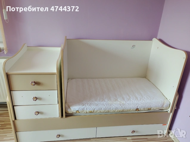 Трансформиращо се бебешко легло Lorelli с повивалник и скринове