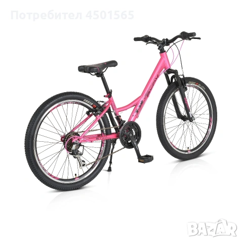 Велосипед със скорости 24" Princess розов , снимка 3 - Детски велосипеди, триколки и коли - 54773267