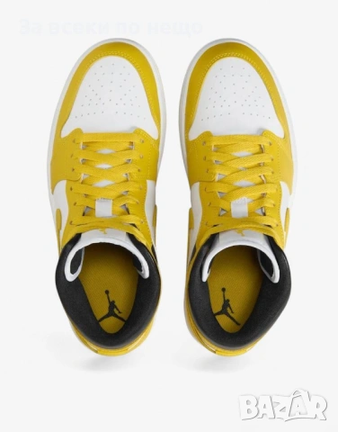 NIKE Jordan 1 Mid Shoes White/Yellow Дамски Маратонки👟Дамски Спортни Обувки Код P2362, снимка 7 - Маратонки - 54401890