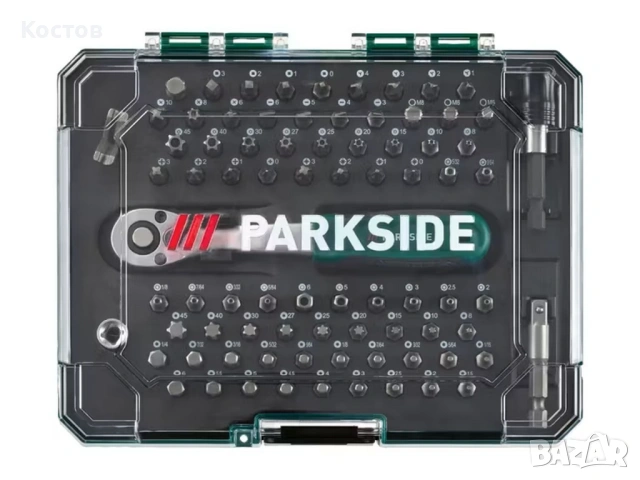 PARKSIDE Тресчотка и комплект битове 81 части