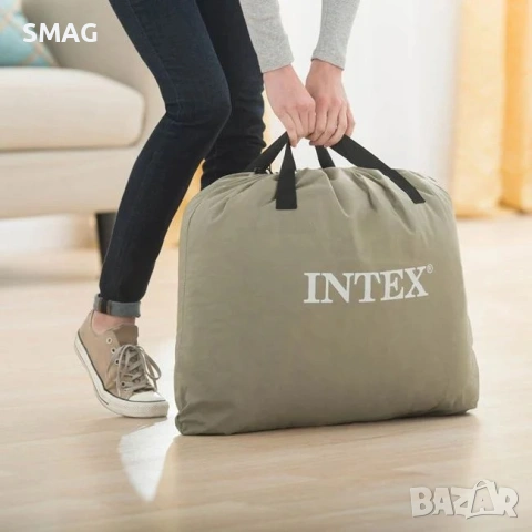 Надуваем дюшек с вградена помпа, 99x42x191 см - Intex_1220855, снимка 5 - Къмпинг мебели - 54514704