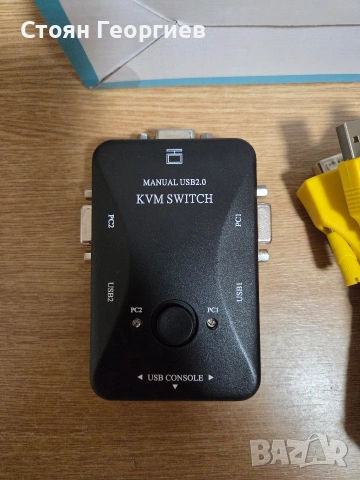 2-портов VGA USB KVM превключвател – управлявайте два компютъра с един монитор и периферия, снимка 2 - Други - 54580904
