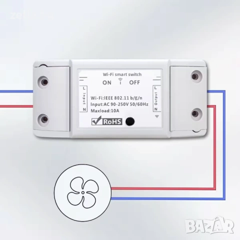 WiFi смарт реле, 1 канал, 220V 10A, Tuya Smart Life, гласов контрол с Alexa и Google Assistant 10314, снимка 4 - Нумизматика и бонистика - 54663445