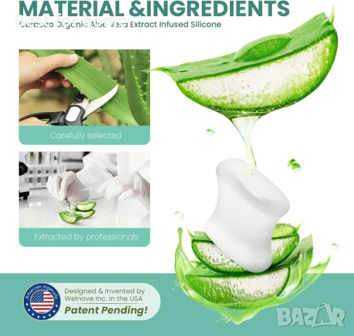 Welnove 12-комплект гел разделители за пръсти – подложки за бурсит – разширители за пръсти , снимка 3 - Други - 54147514