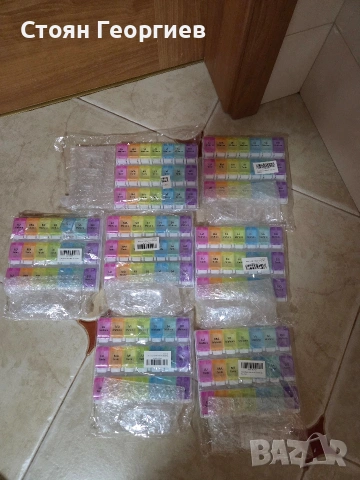 6 броя седмичен органайзер за лекарства, предназначен за прием на медикаменти 