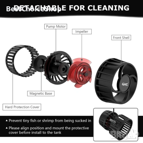 DC аквариумна помпа Wavemaker регулируема за 189-450L - 8000LPH, снимка 8 - Оборудване за аквариуми - 54017172