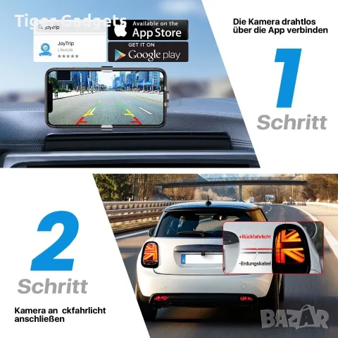 GREENAUTO 5G WiFi камера за заден ход 1080P с нощно виждане за Android и iPhone, снимка 2 - Аксесоари и консумативи - 55407494