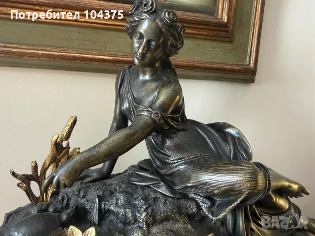 19 век. Бронзов часовник, снимка 2 - Антикварни и старинни предмети - 55681897