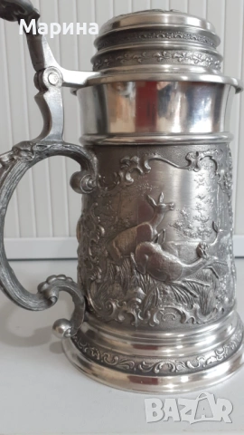 Халба от калай 600 мл,  Antik*Vintage #134, снимка 2 - Антикварни и старинни предмети - 54388311