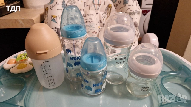 Стъклени шишета NUK , Philips Avent, Lovi Шише PP силикон
