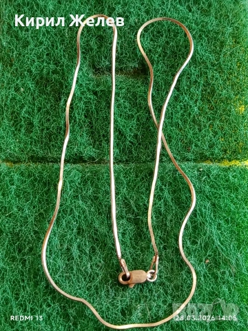 Сребърен синджир плетка тип змийска кожа майсторска изработка 51781, снимка 4 - Колиета, медальони, синджири - 54006187