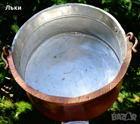 Меден котел,котле,менче,чиста мед,14 л.,2 кг. , снимка 3 - Антикварни и старинни предмети - 55104104