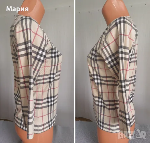 Оригинална Блуза Burberry London размер М Бърбъри Лондон Бежова Дълъг Ръкав Памук Ликра, снимка 14 - Блузи с дълъг ръкав и пуловери - 55334246