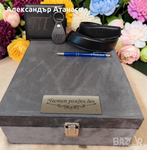 Мъжки колан от ЕСТЕСТВЕНА БИВОЛСКА КОЖА + Кожен ключодържател + Метална химикалка + Мъжко портмоне о, снимка 2 - Портфейли, портмонета - 54682383